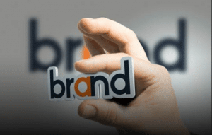brand business advertising in fingers