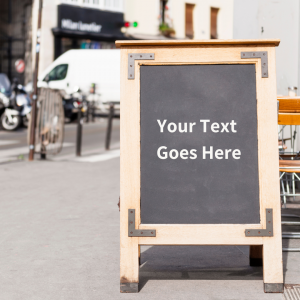 A customisable A1 pavement sign sold by the Sign Supermarket in Birmingham