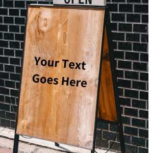 A customisable A1 pavement sign sold by the Sign Supermarket